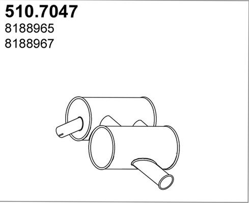 ASSO Средний / конечный глушитель ОГ 510.7047
