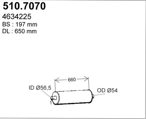ASSO Средний / конечный глушитель ОГ 510.7070