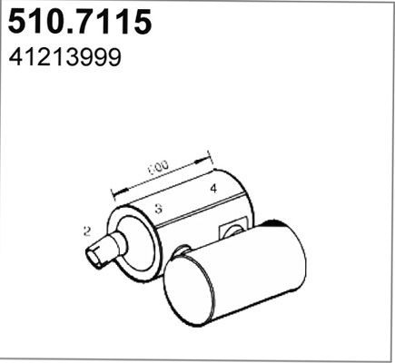 ASSO Средний / конечный глушитель ОГ 510.7115