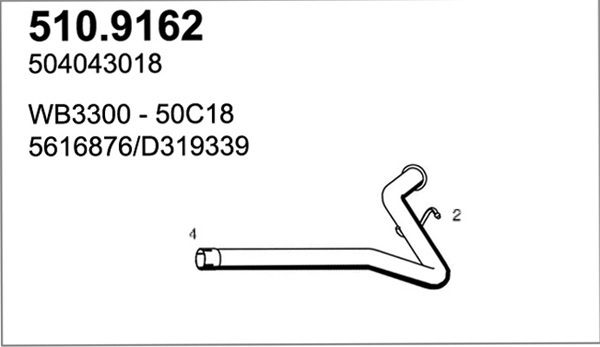 ASSO Труба выхлопного газа 510.9162