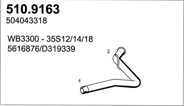 ASSO Труба выхлопного газа 510.9163