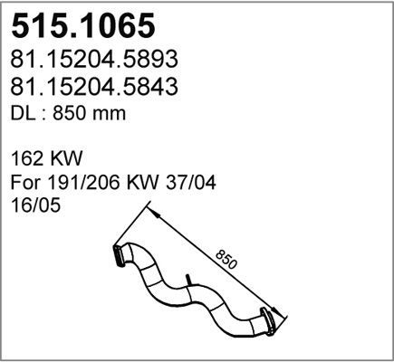 ASSO Труба выхлопного газа 515.1065