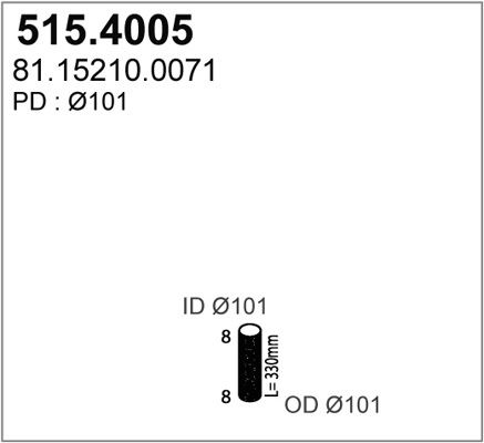 ASSO Гофрированная труба, выхлопная система 515.4005