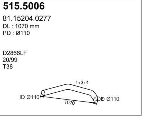 ASSO Труба выхлопного газа 515.5006