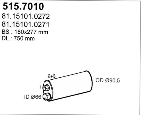 ASSO Средний / конечный глушитель ОГ 515.7010