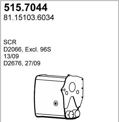 ASSO suodžių / kietųjų dalelių filtras, išmetimo sistem 515.7044