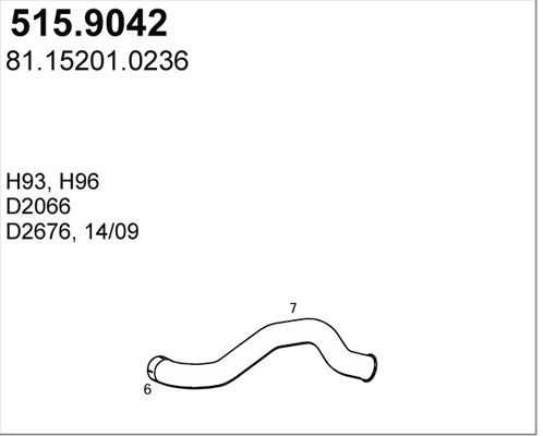 ASSO Труба выхлопного газа 515.9042