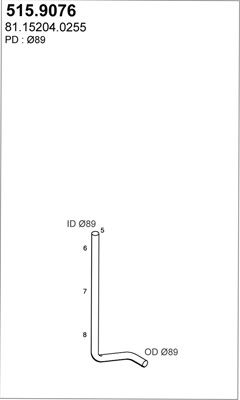 ASSO Труба выхлопного газа 515.9076