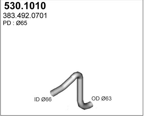 ASSO Труба выхлопного газа 530.1010
