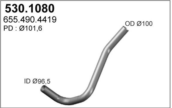 ASSO Труба выхлопного газа 530.1080