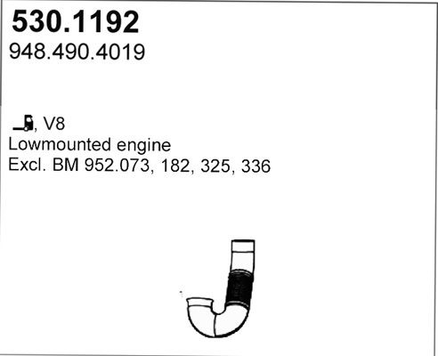 ASSO Труба выхлопного газа 530.1192