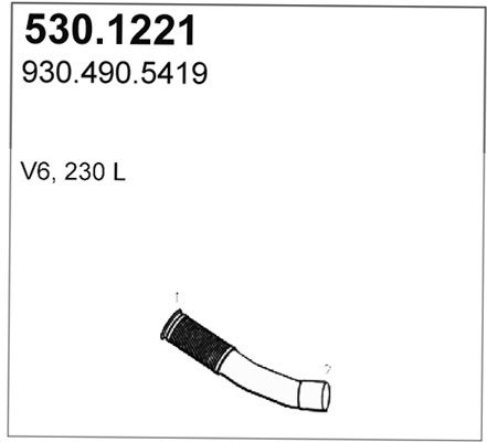 ASSO Труба выхлопного газа 530.1221