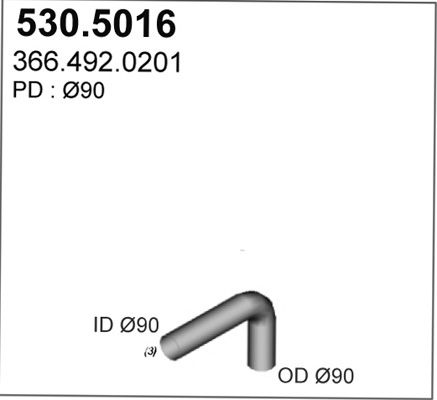 ASSO Труба выхлопного газа 530.5016