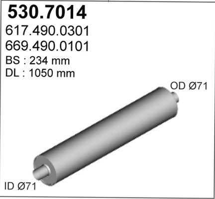 ASSO vidurinis / galinis duslintuvas 530.7014