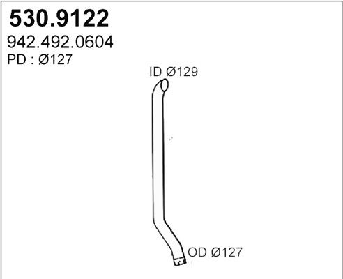 ASSO Труба выхлопного газа 530.9122