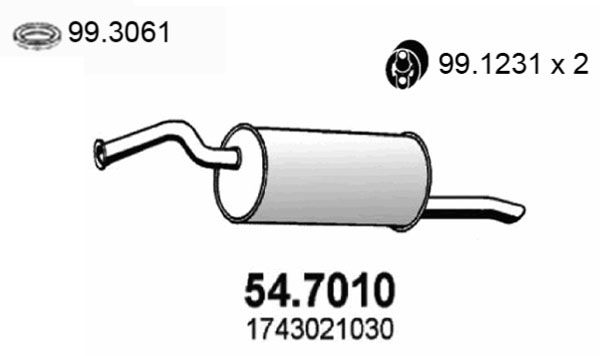 ASSO galinis duslintuvas 54.7010