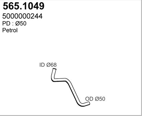 ASSO Труба выхлопного газа 565.1049