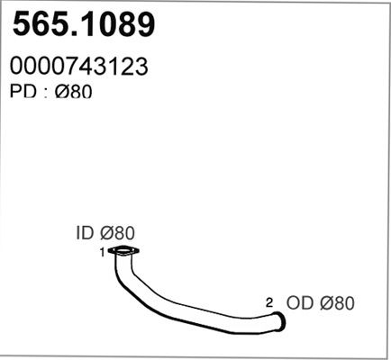 ASSO Труба выхлопного газа 565.1089