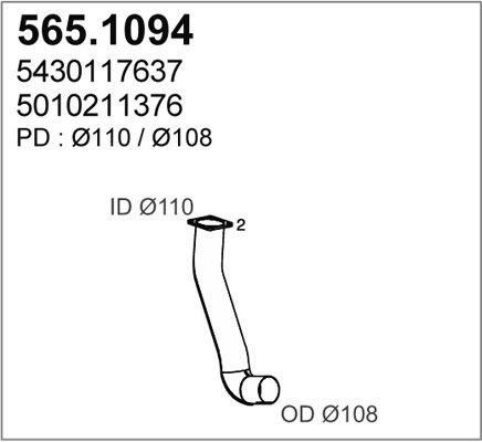 ASSO išleidimo kolektorius 565.1094