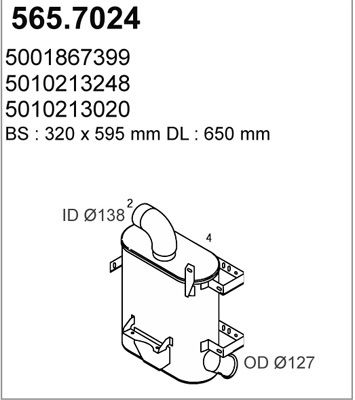 ASSO vidurinis / galinis duslintuvas 565.7024