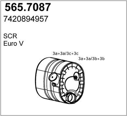 ASSO suodžių / kietųjų dalelių filtras, išmetimo sistem 565.7087