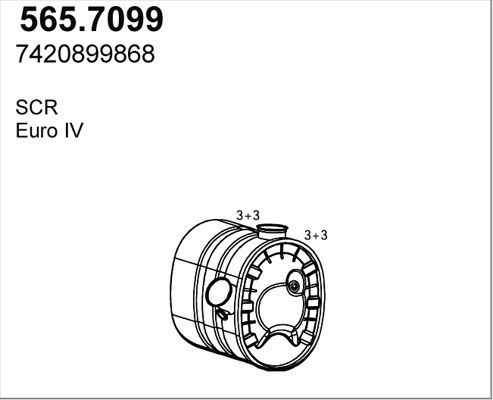 ASSO Сажевый / частичный фильтр, система выхлопа ОГ 565.7099