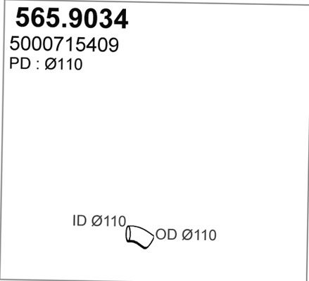 ASSO Труба выхлопного газа 565.9034