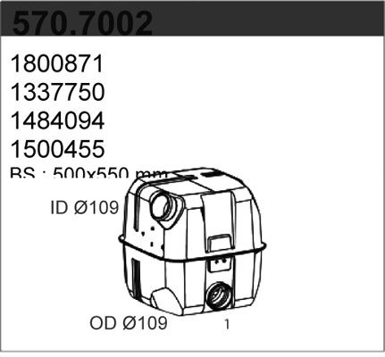 ASSO vidurinis / galinis duslintuvas 570.7001