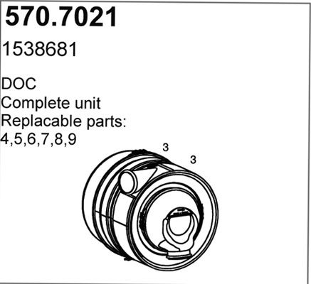 ASSO Сажевый / частичный фильтр, система выхлопа ОГ 570.7021