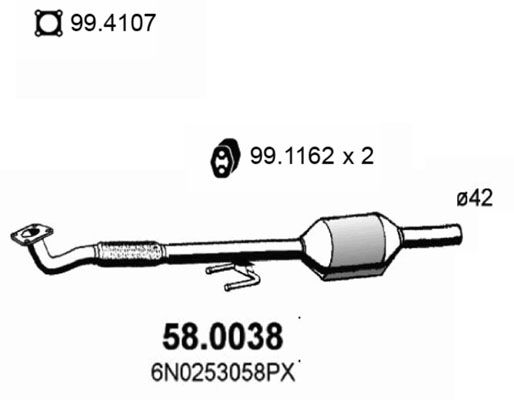 ASSO katalizatoriaus keitiklis 58.0038