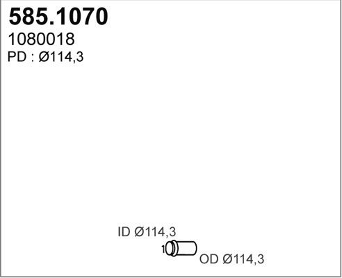 ASSO Труба выхлопного газа 585.1070