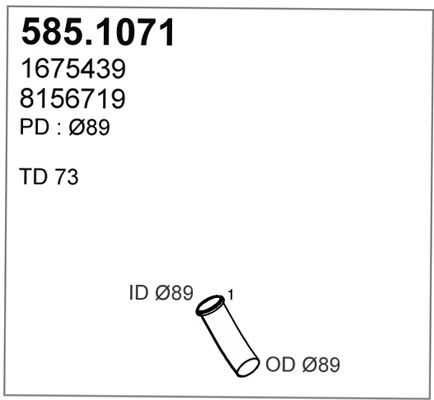 ASSO Труба выхлопного газа 585.1071