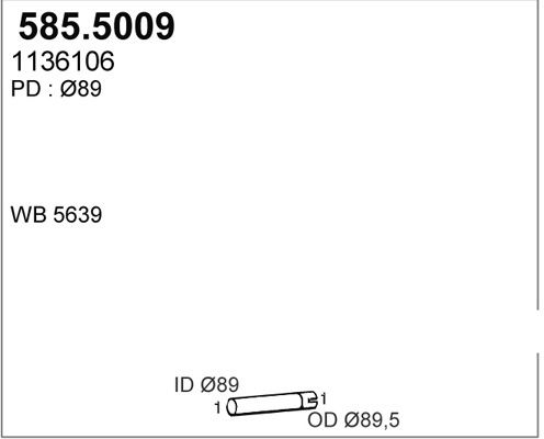 ASSO Труба выхлопного газа 585.5009