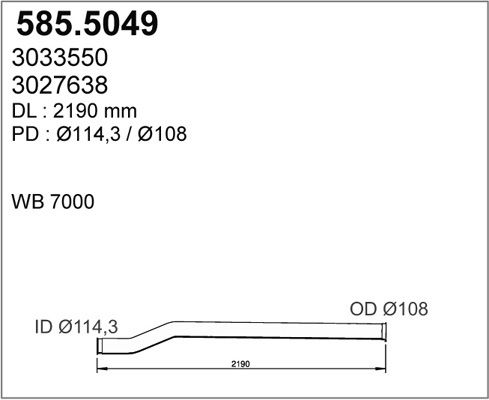 ASSO Труба выхлопного газа 585.5049
