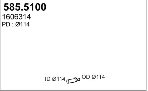 ASSO Труба выхлопного газа 585.5100