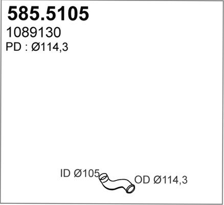 ASSO Труба выхлопного газа 585.5105