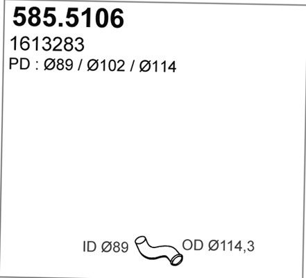 ASSO Труба выхлопного газа 585.5106