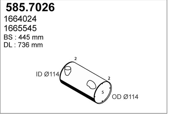 ASSO Средний / конечный глушитель ОГ 585.7026