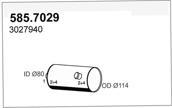ASSO Средний / конечный глушитель ОГ 585.7029