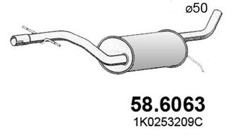 ASSO Средний глушитель выхлопных газов 58.6063