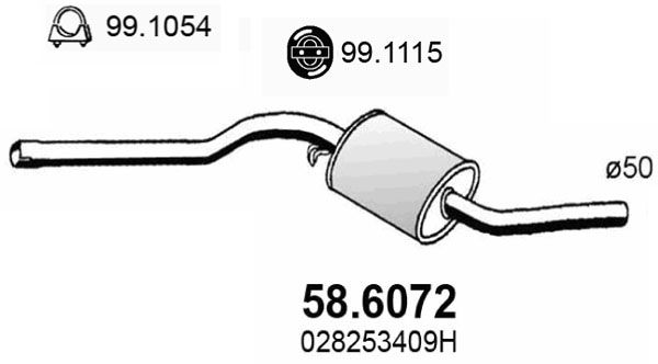 ASSO vidurinis duslintuvas 58.6072