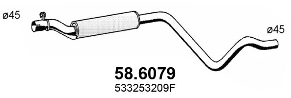 ASSO Средний глушитель выхлопных газов 58.6079