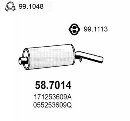 ASSO Глушитель выхлопных газов конечный 58.7014