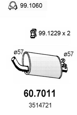 ASSO galinis duslintuvas 60.7011