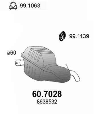 ASSO galinis duslintuvas 60.7028