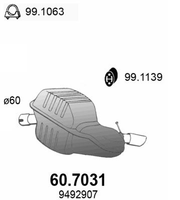 ASSO galinis duslintuvas 60.7031