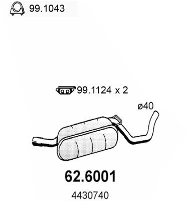 ASSO vidurinis duslintuvas 62.6001