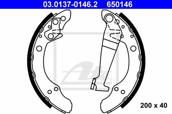 ATE stabdžių trinkelių komplektas 03.0137-0146.2