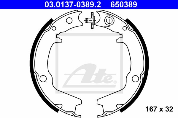 ATE Комплект тормозных колодок, стояночная тормозная с 03.0137-0389.2
