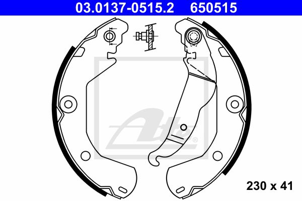 ATE stabdžių trinkelių komplektas 03.0137-0515.2